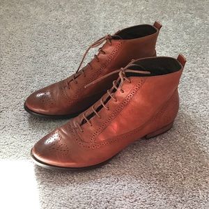 free people brown leather ankle boots size 7.5